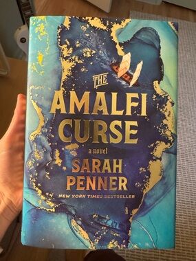The Amalfi Curse by Sarah Penner - Blue & Gold Hardcover Novel